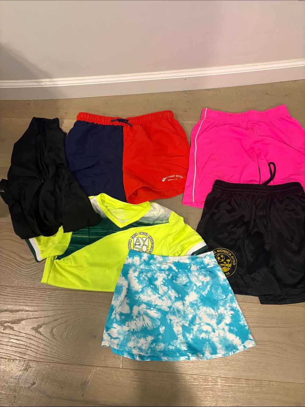 Lot of girls soccer and work out separates